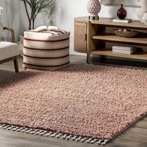 nuLOOM Neva Modern Tasseled Shag Area Rug, 8x11, Pink