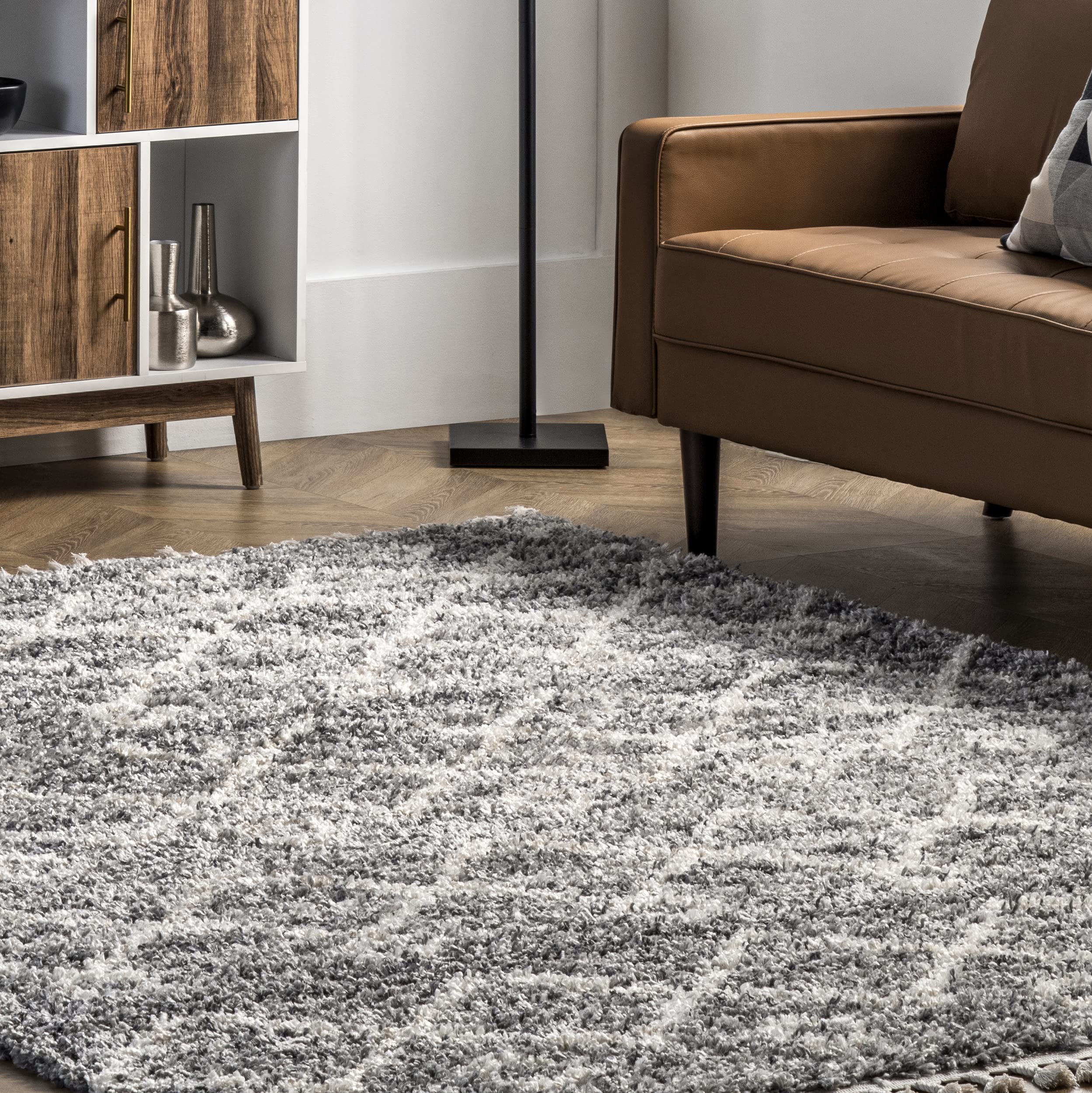 nuLOOM Transitional Kristi Shag Area Rug, 5x8, Grey