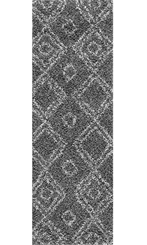 nuLOOM Iola Geometric Shag Area Rug, 8x10, Gray