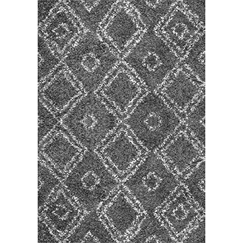 nuLOOM Iola Geometric Shag Area Rug, 8x10, Gray