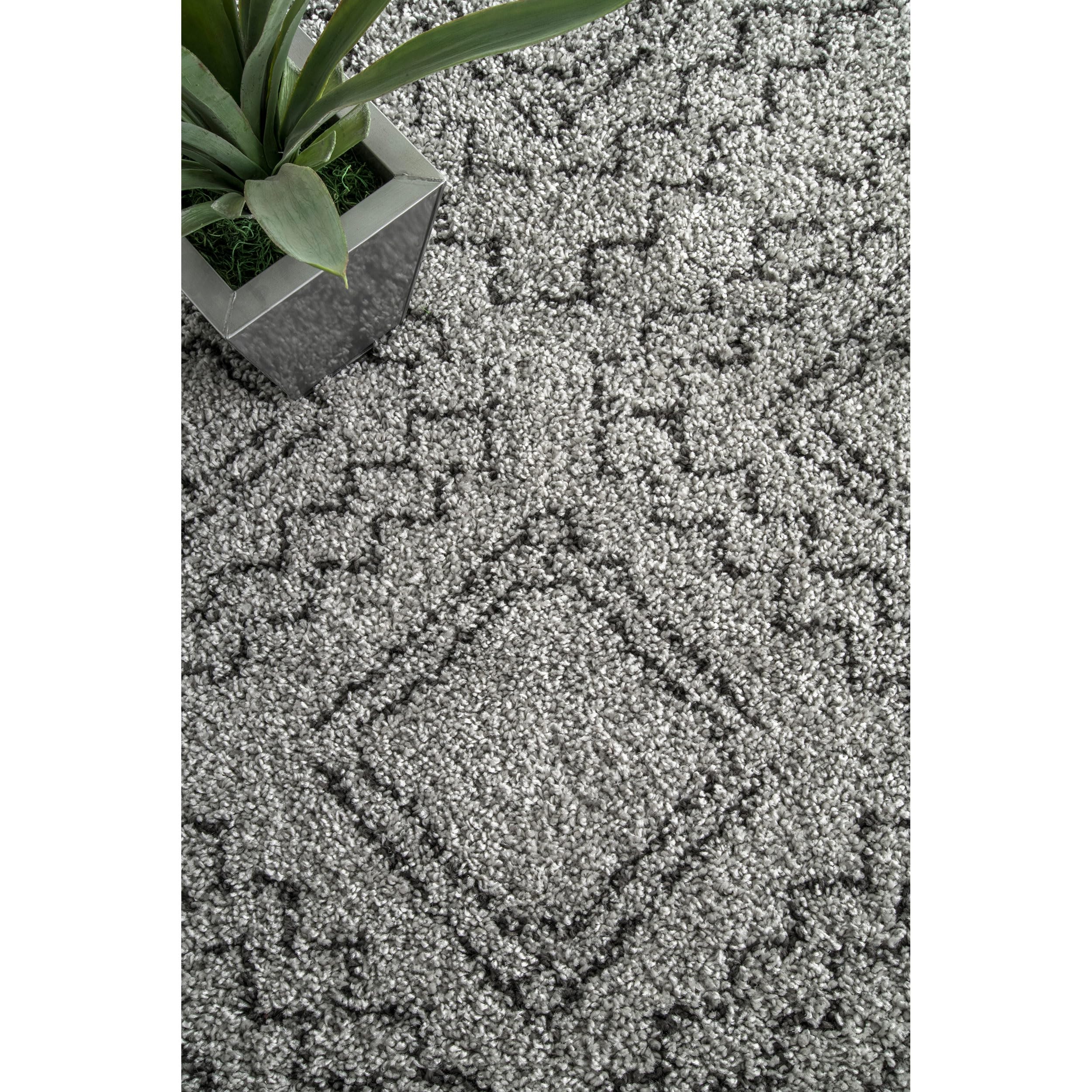 nuLOOM Vasiliki Moroccan Shag Tasseled Area Rug, 8x10, Grey