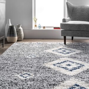 nuLOOM Transitional Regina Shag Area Rug, 8x11, Grey