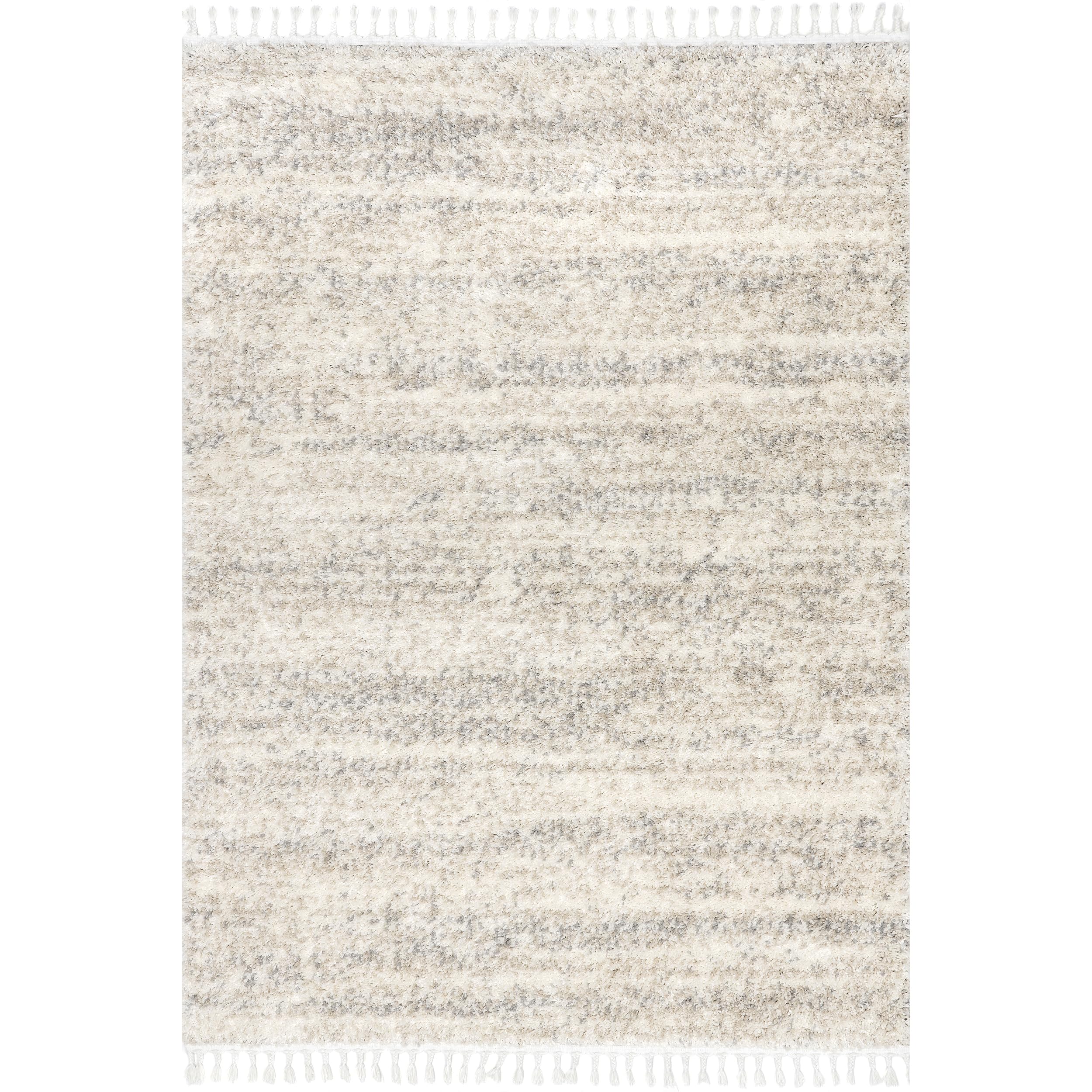 nuLOOM Brooke Shag Tasseled Area Rug - 9x12 Shag Area Rug Casual Ivory Rugs for Living Room Bedroom Dining Room Nursery