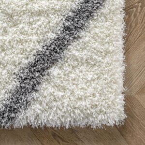 nuLOOM Machine Made Diamond Shag Area Rug, 5x8, Gray