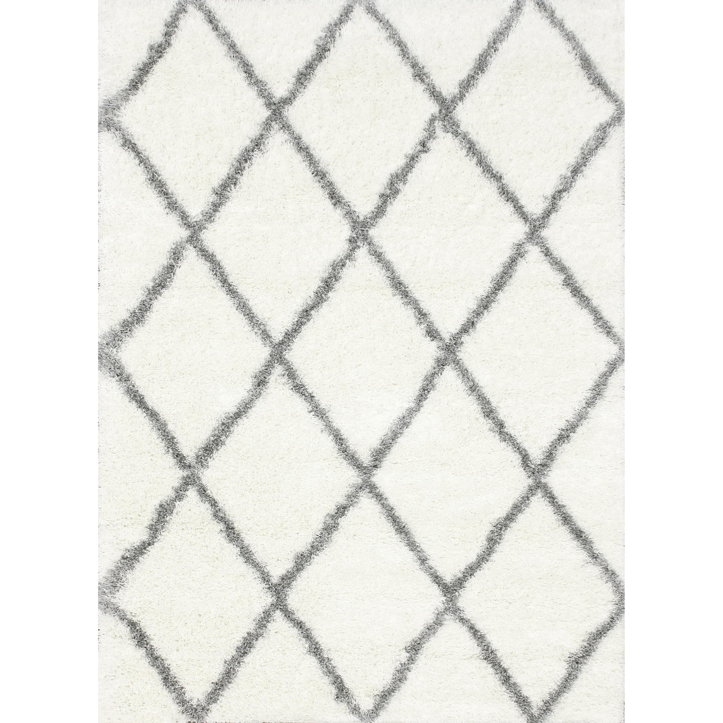 nuLOOM Machine Made Diamond Shag Area Rug, 5x8, Gray