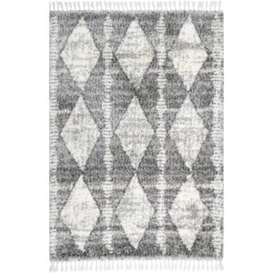 nuLOOM Selah Geometric Shag Area Rug, 8x11, Grey