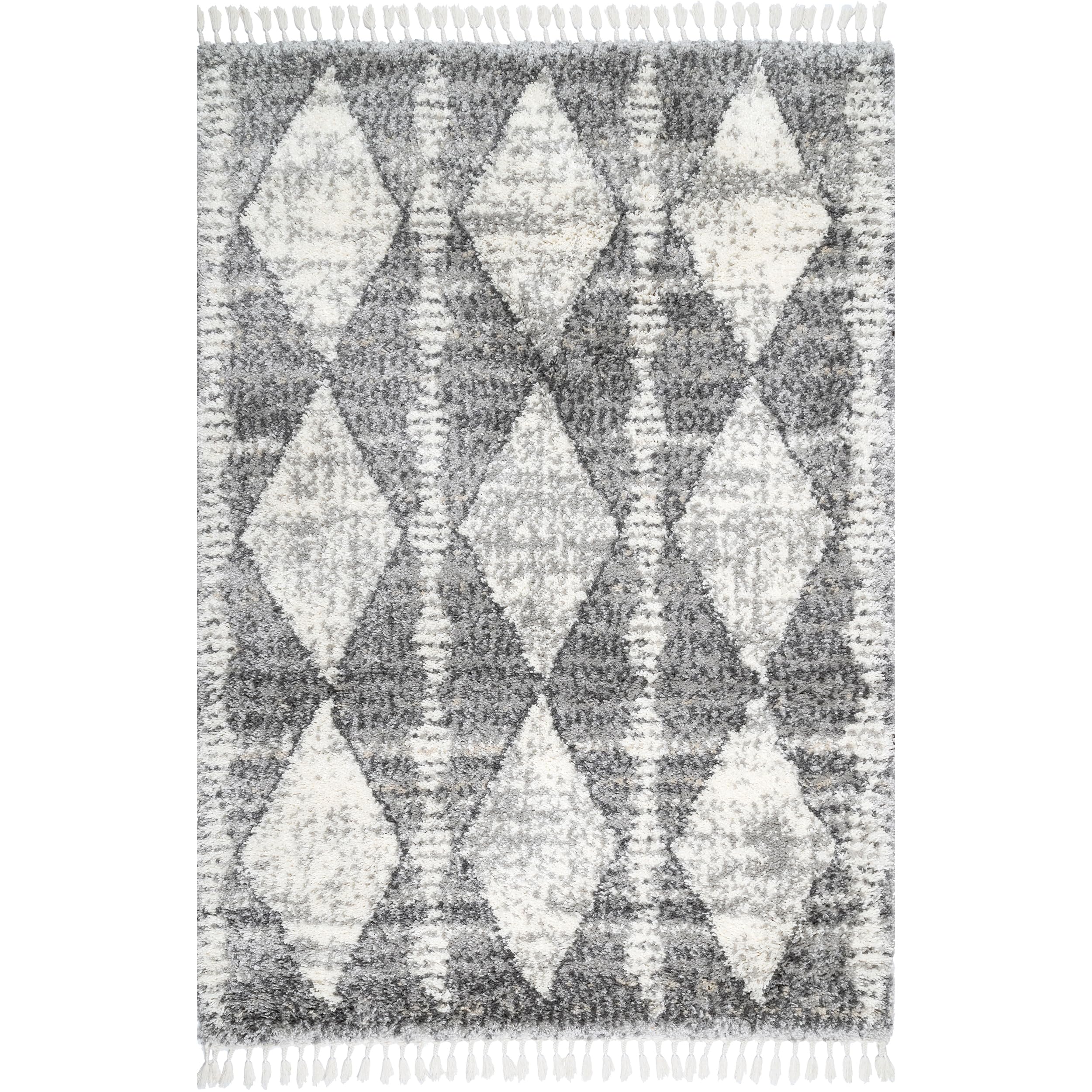 nuLOOM Selah Geometric Shag Area Rug, 8x11, Grey