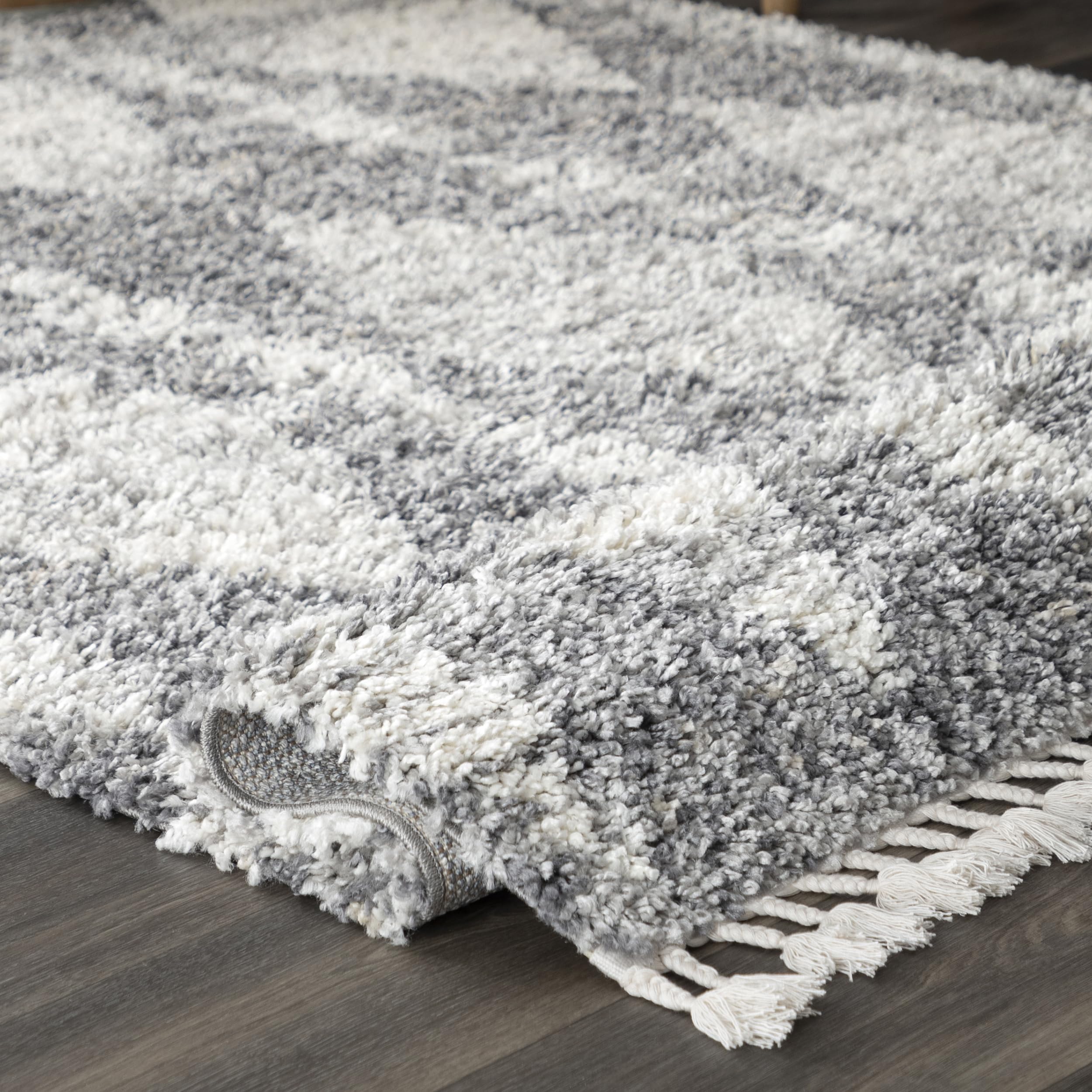 nuLOOM Selah Geometric Shag Area Rug, 8x11, Grey