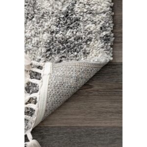 nuLOOM Selah Geometric Shag Area Rug, 8x11, Grey