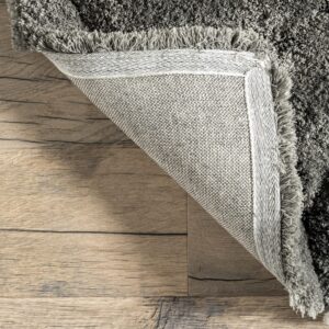 nuLOOM Elsie Contemporary Shag Area Rug, 8x10, Dark Grey