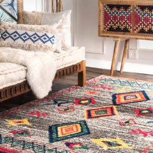 nuLOOM Bohemian Liz Shag Area Rug, 5x8, Dark Grey