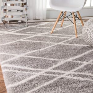 nuLOOM Dupree Lattice Shag Area Rug, 8x10, Grey