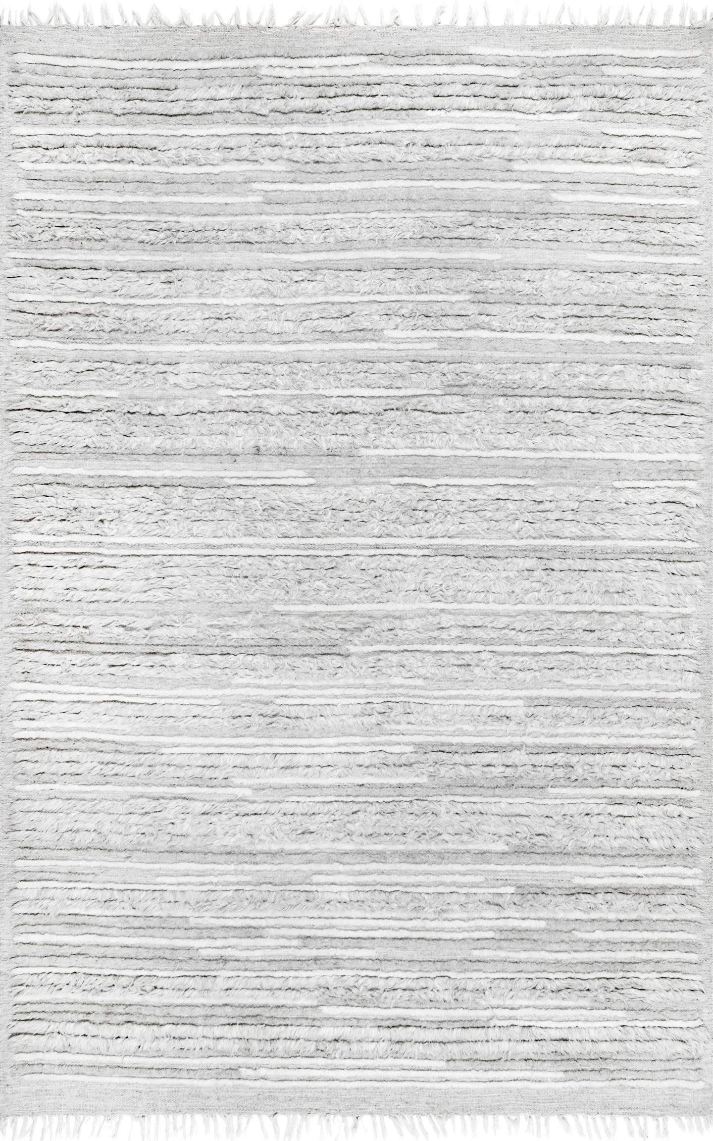 nuLOOM Jolene Shaggy Striated Area Rug, 8x10, Grey