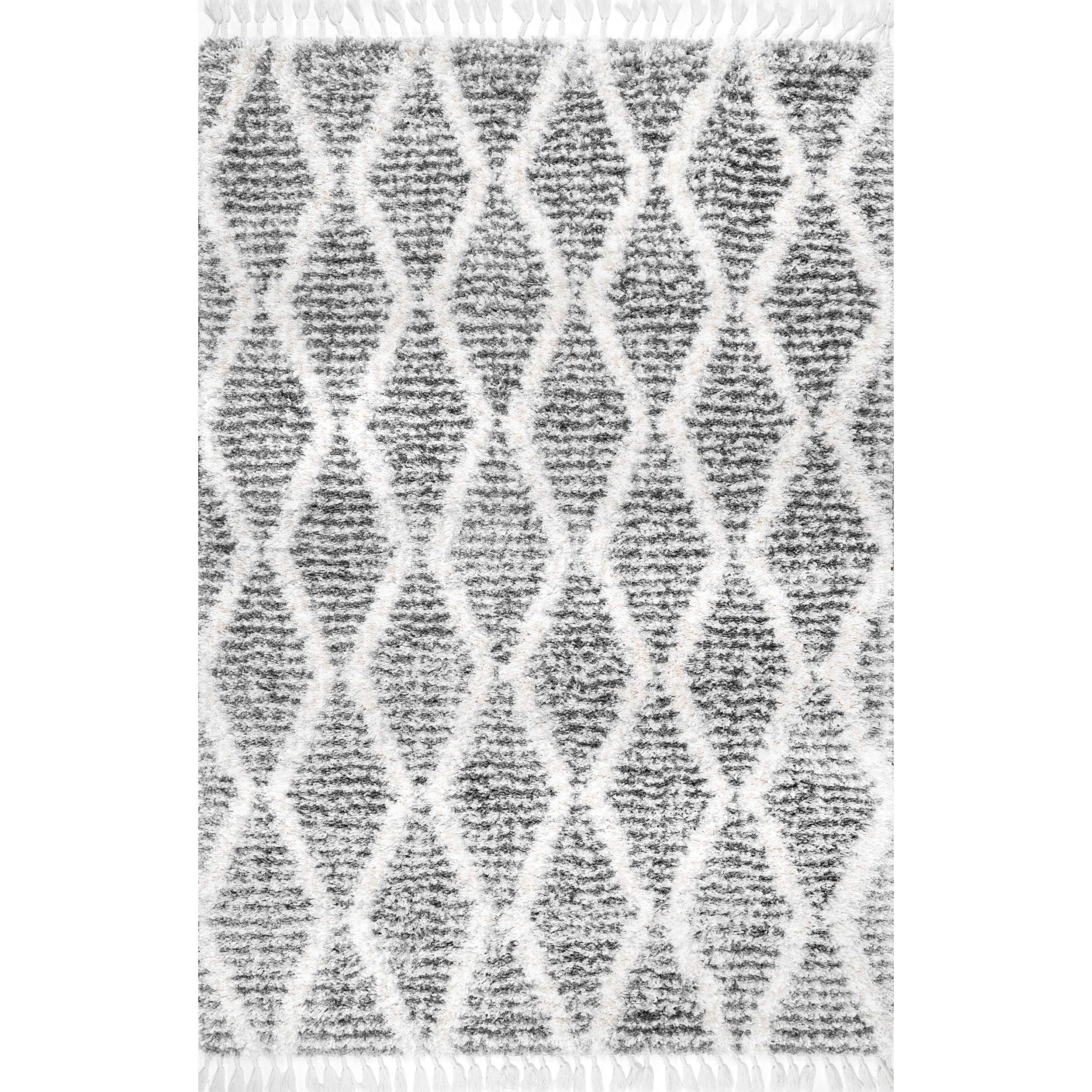 nuLOOM Sheree Transitional Shag Area Rug, 7' 10" x 11', Grey