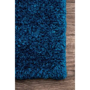 nuLOOM Hand Tufted Maginifique shag Area Rug, 6x9, Teal