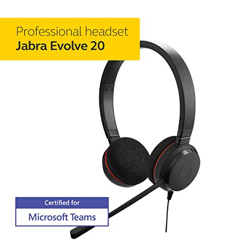 Jabra Evolve 20 Microsoft Lync Stereo Headset, Black