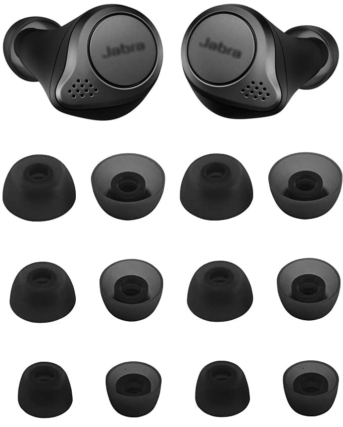 ALXCD Ear Tips for Jabra Elite 65t Headphone, 6 Pairs Replacement Silicone Earbud tips, Fit for Jabra Elite Active 65t, S/M/L