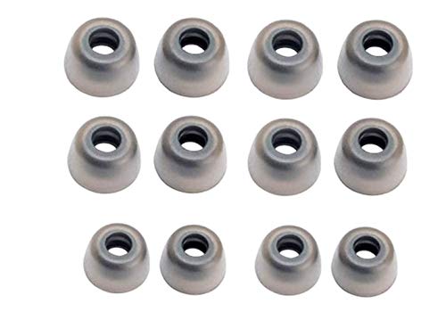 JNSA Ear Tips Ear buds Ear gels Ear Caps replacement for Jabra Elite Active 65t / Jabra Elite 65t / 75t/other same shape True Wireless earbuds,Fit in The Case, S/M/L 6 Paris,Gray (dz6psml)