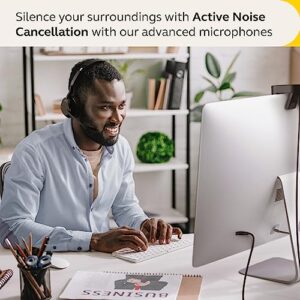 Jabra Evolve2 55 Stereo Wireless Headset - Features AirComfort Technology, Noise-Cancelling Mics & Active Noise Cancellation - MS Teams Certified, Works with Other Platforms - Black