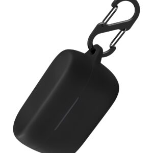 Geiomoo Silicone Carrying Case Compatible with Jabra Elite 3, Portable Scratch Shock Resistant Cover with Carabiner (Black)