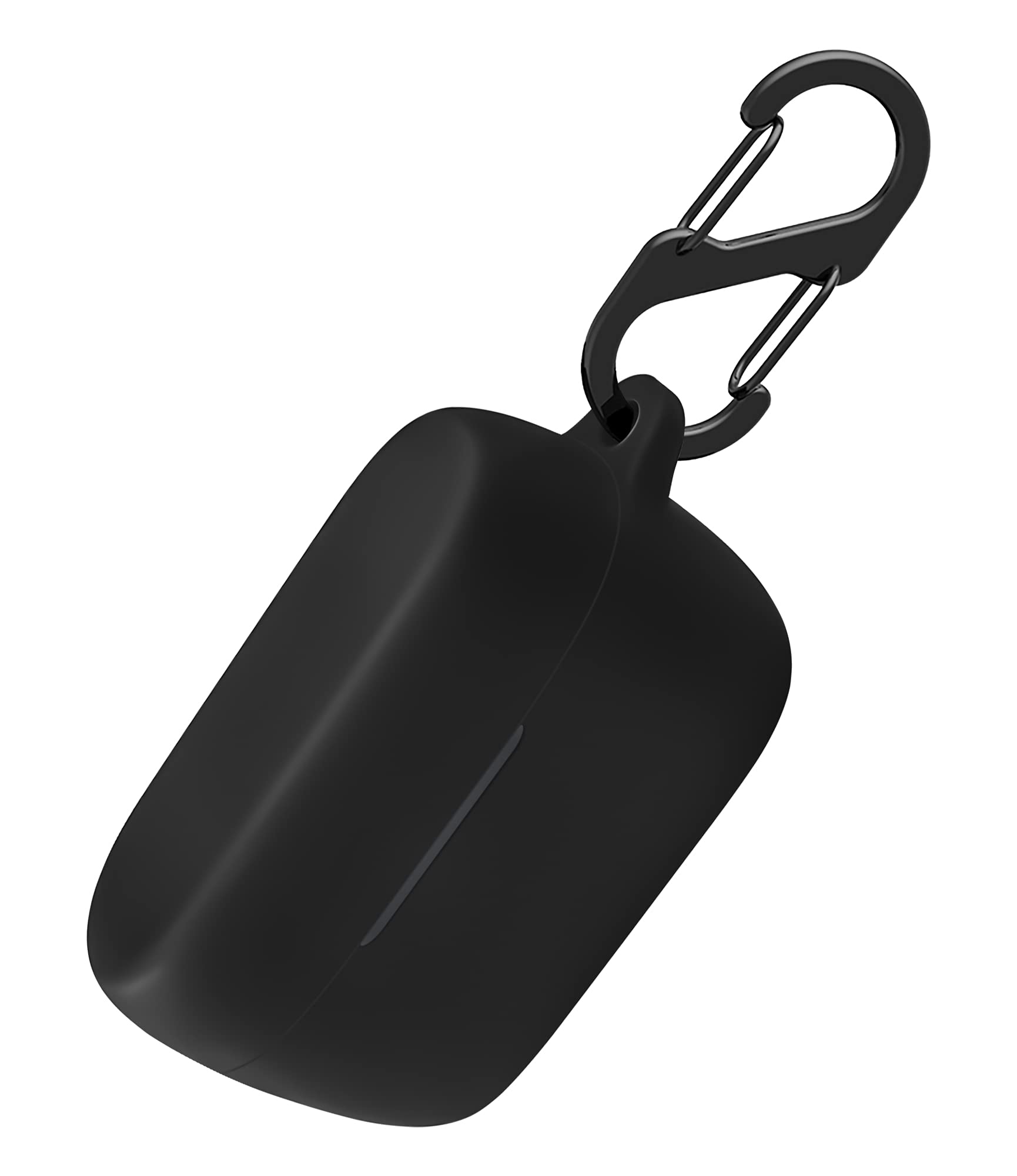 Geiomoo Silicone Carrying Case Compatible with Jabra Elite 3, Portable Scratch Shock Resistant Cover with Carabiner (Black)