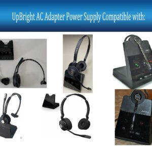 UpBright 7.5V AC/DC Adapter Compatible with Jabra Engage 65 75 Mono Stereo Wireless Headset 9553-553-125 9559-553-125 9555-553-125 9556-583-125 9559-583-125 9555-583 7.5VDC 700mA Power Supply Charger