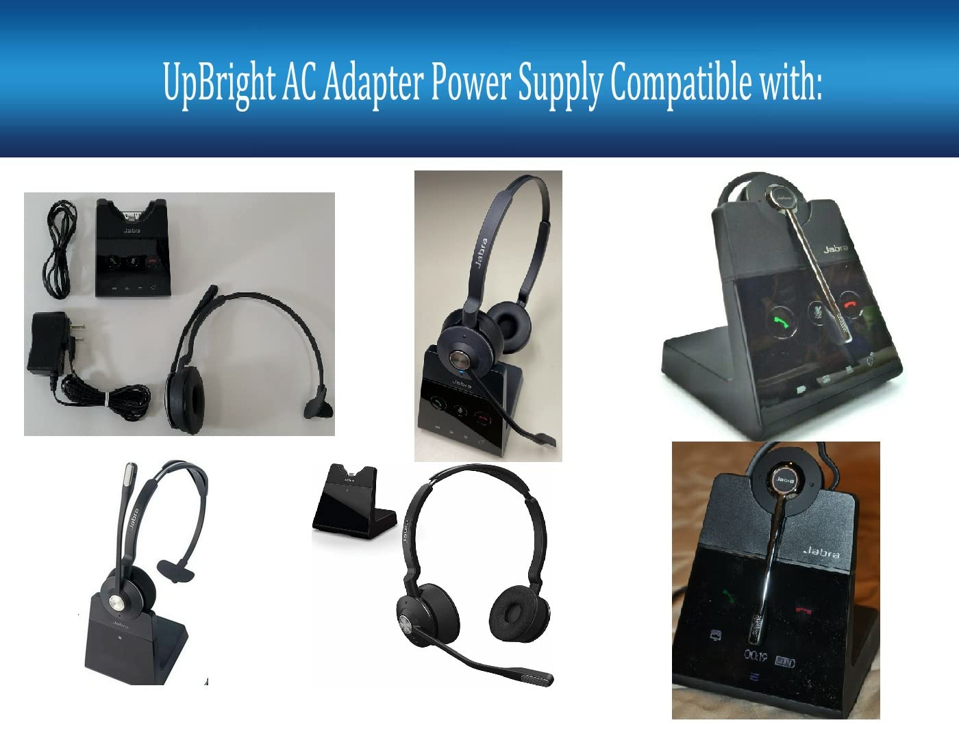 UpBright 7.5V AC/DC Adapter Compatible with Jabra Engage 65 75 Mono Stereo Wireless Headset 9553-553-125 9559-553-125 9555-553-125 9556-583-125 9559-583-125 9555-583 7.5VDC 700mA Power Supply Charger