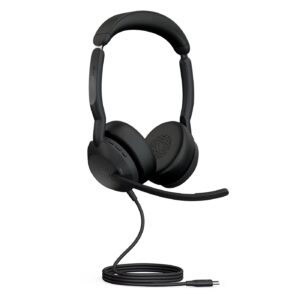 Jabra Evolve2 50 Wired Stereo Headset - with AirComfort Technology, Noise-Cancelling Mics & Active Noise Cancellation - MS Teams Certified, Works with All Other Platforms - Black