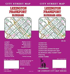 lexington / frankfort / bluegrass area, kentucky street map