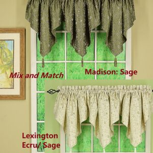 Today's Curtain Lexington Ascot 40" W x 25" L, Ecru/Sage