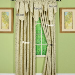 Today's Curtain Lexington Ascot 40" W x 25" L, Ecru/Sage