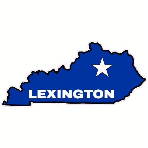 U.S. Custom Stickers Lexington Kentucky State Shaped Sticker 4 Inch