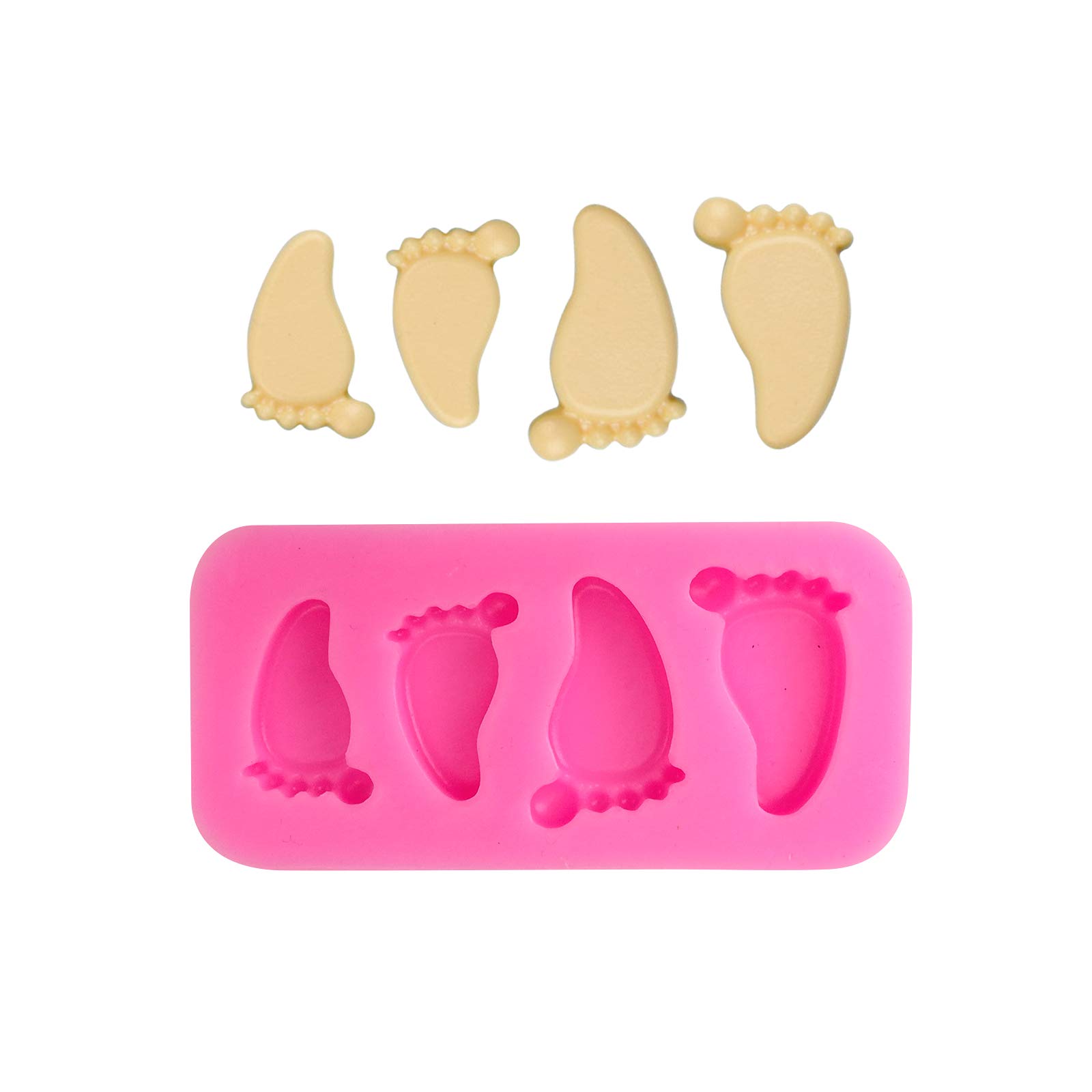 Rainmae 6Pcs Cute Baby Silicone Fondant Cake Mold Baby Birthday Party Kitchen Baking Mold Cake Decorating Moulds Modeling Tools Baby Shower Gender Reveal Party Gummy Sugar Chocolate Candy Cupcake Mold