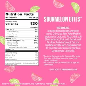 SmartSweets Sourmelon Bites, Candy with Low Sugar (3g), Low Calorie, Plant-Based, Free From Sugar Alcohols, No Artificial Colors or Sweeteners, 1.8 Ounce