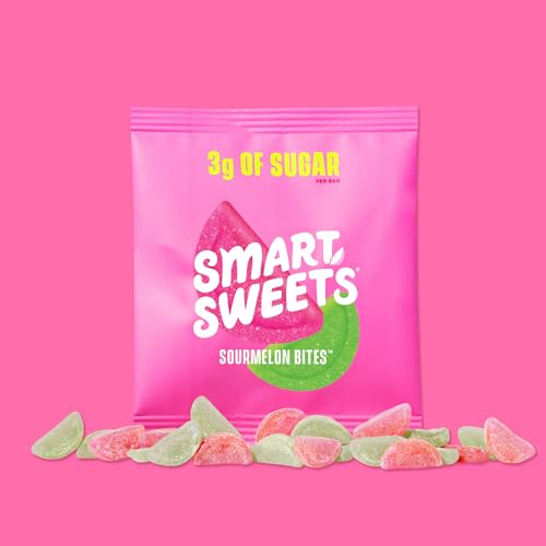 SmartSweets Sourmelon Bites, Candy with Low Sugar (3g), Low Calorie, Plant-Based, Free From Sugar Alcohols, No Artificial Colors or Sweeteners, 1.8 Ounce