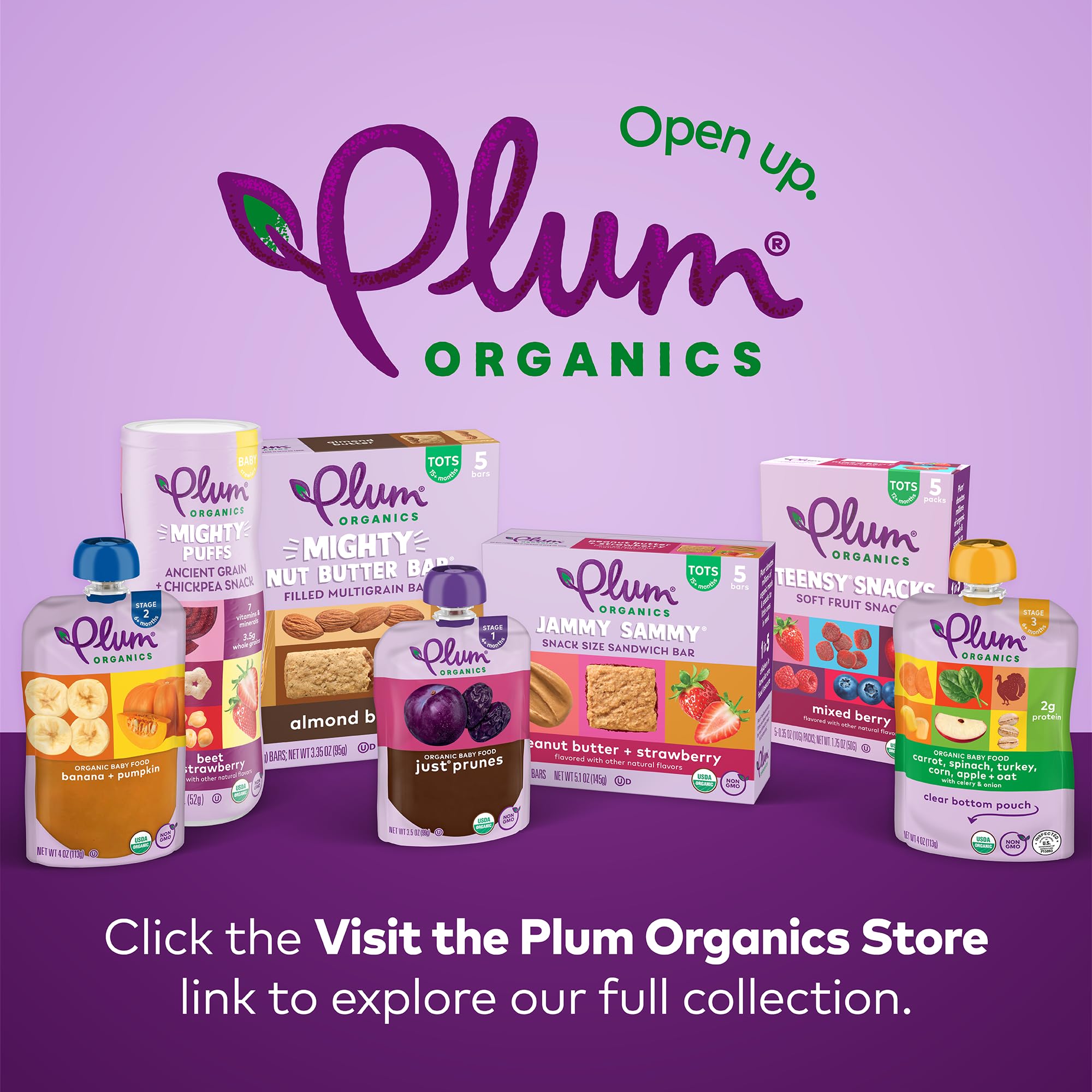 Plum Organics Mighty Puffs Organic Baby Food - Beet and Strawberry - 1.85 oz Canister (Pack of 6) - Ancient Grains and Chickpea Snacks