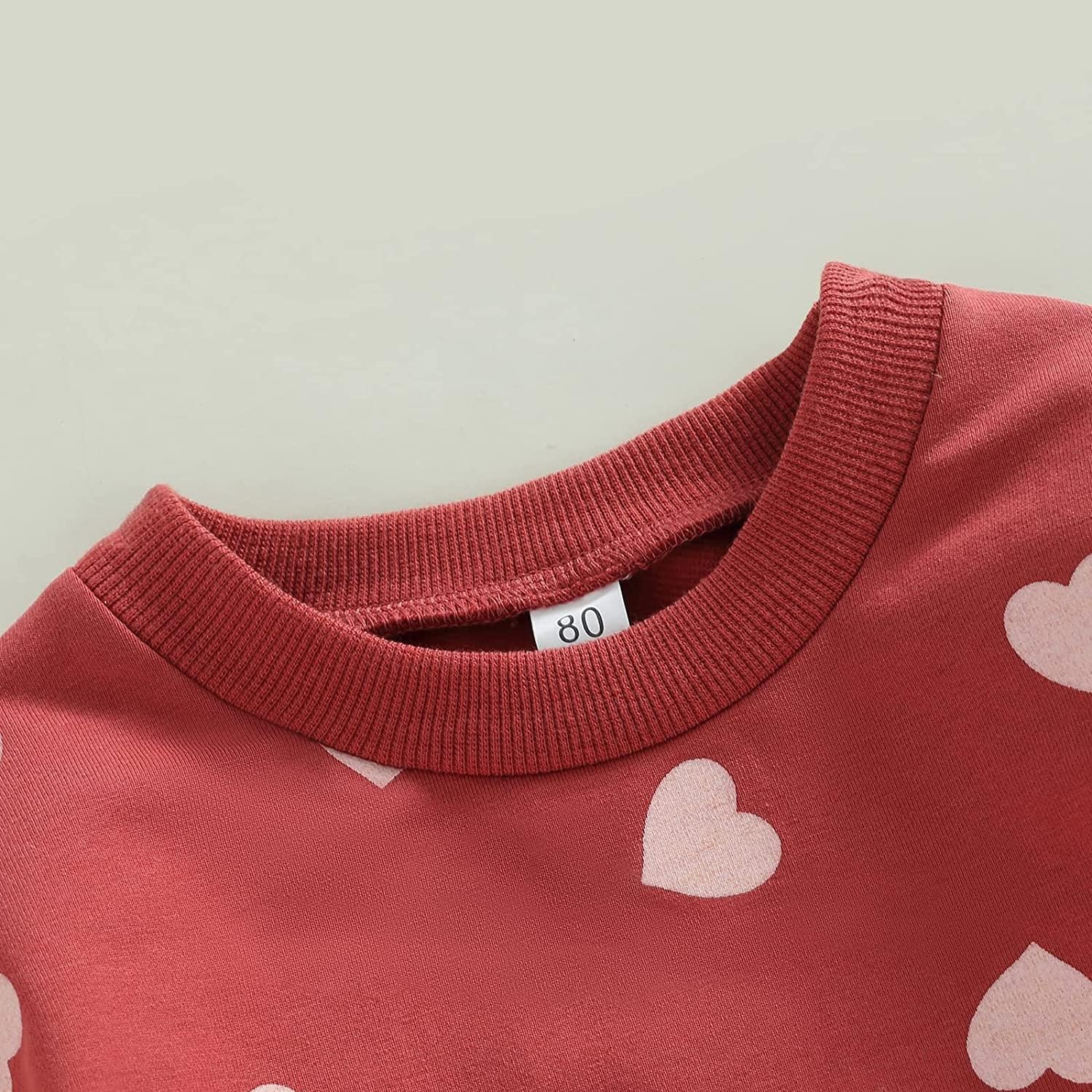 DOSYZTO Toddler Baby Girl Valentine's Day Outfit Spring Pink Sweatshirt Top Hey Sugar Print Sweater Shirts Fall Cute Clothes (Red Hearts Shirts,4-5T)