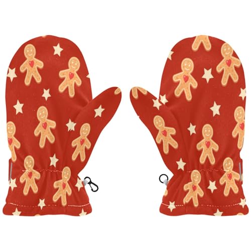 Christmas Gingerbread Boys Girls Gloves Holiday Sugar Glazed Winter Toddler Mittens Warm Baby Kids Snowboarding Gloves Ski Gloves for Skiing Outdoor Sport M