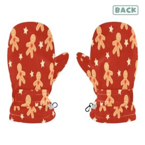 Christmas Gingerbread Boys Girls Gloves Holiday Sugar Glazed Winter Toddler Mittens Warm Baby Kids Snowboarding Gloves Ski Gloves for Skiing Outdoor Sport M