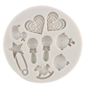 MYPRACS Baby Silicone Fondant Cake Mold Baby Shower Cupcake Mold Baby Feet Fondant Mold For Sugar Cake Decoration Candy Chocolate Gum Paste Polymer Clay Set Of 6