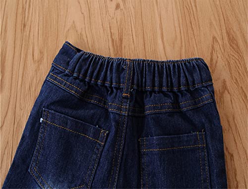 AwarFy Children Jeans Flare Pants Clothes Kids Girls Trousers Baby Toddler Tassel Pants Denim Girls (Dark Blue #8, 6-7 Years)