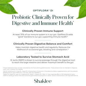 Shaklee - Optiflora® DI Probiotic -10 Billion CFUs - 4 Bacterial Strains - Bifidobacterium lactis HN019™ - Supports Intestinal Flora Balance & Regularity - Gluten, Soy & Dairy Free - 30 Capsules