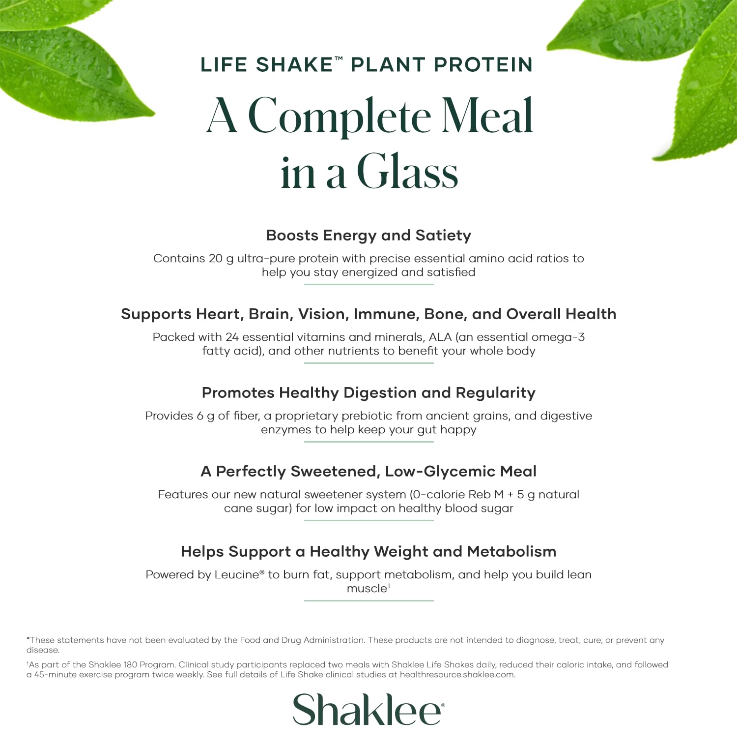 Shaklee Life Shake™ Plant Protein French Vanilla - Complete Meal Replacement with 20g Protein, 6g Fiber, 24 Vitamins & Minerals - Supports Satiety & Healthy Weight - Non-GMO - 14 Servings