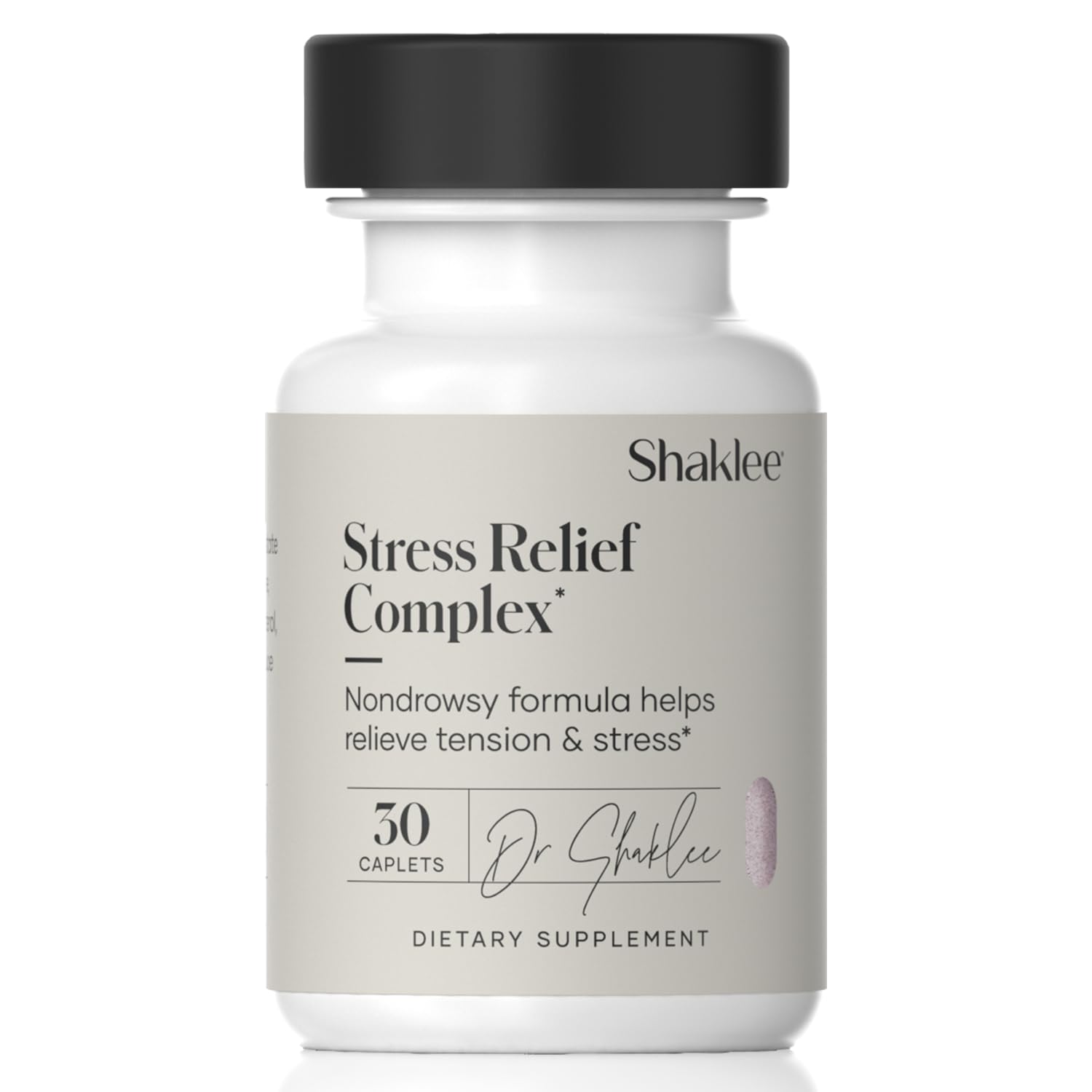 Shaklee - Stress Relief Complex - Calming Blend of L-theanine, Ashwagandha, Beta-sitosterol, and L-tyrosine - Promotes Relaxation without Drowsiness - 1 Caplet Daily - Adults Supplement - 30 Caplets