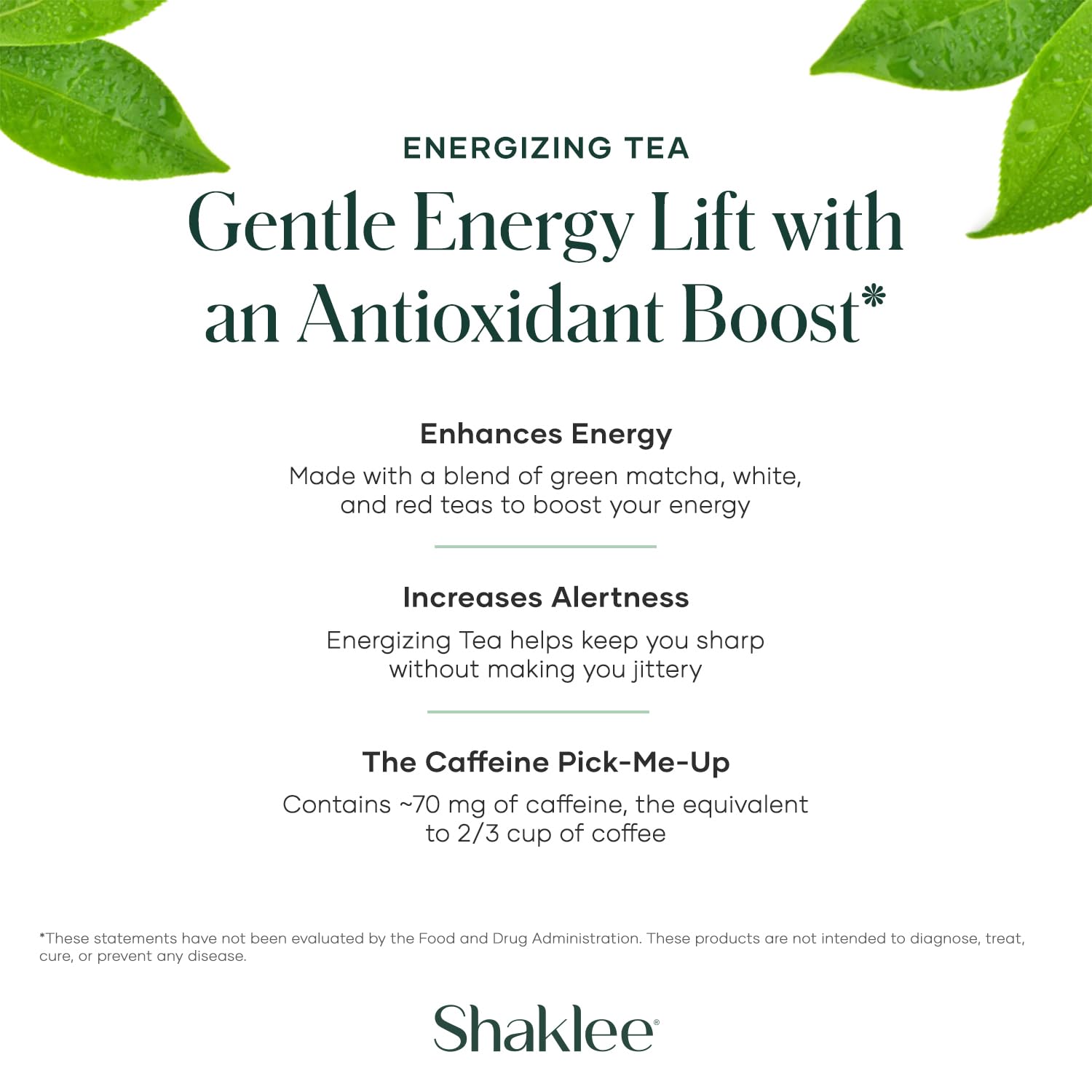 Shaklee - 180® Energizing Tea - Blend of Green Matcha, White, and Red Teas for Gentle Energy Lift - Energy Boost On-the-Go Packets - Hot or Cold - Pomegranate Flavor - 28 Servings