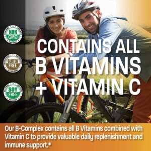 Bronson Vitamin B Complex with Vitamin C - Immune Health, Energy Support & Nervous System Support - Non-GMO, 120 Vegetarian Capsules