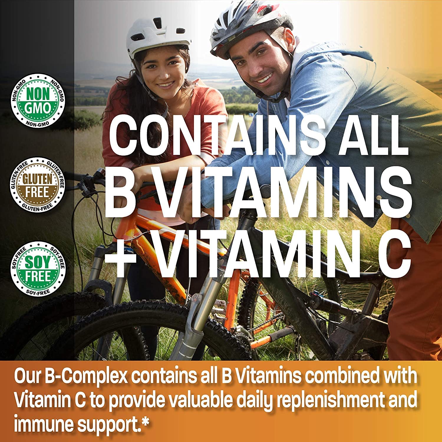 Bronson Vitamin B Complex with Vitamin C - Immune Health, Energy Support & Nervous System Support - Non-GMO, 120 Vegetarian Capsules