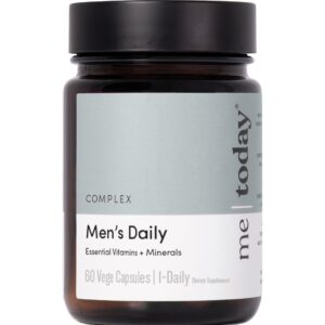 me today – men’s daily multivitamin and mineral supplement, 60 capsules with 27 vitamins, minerals and herbs, including d, c, a, b, biotin and zinc, vegetarian