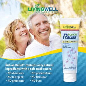 RUB ON RELIEF Fast Acting, Natural Joint and Ache Cream for Muscles, Neck, Back, Joints, Knees and Shoulders