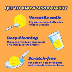 Scrub Daddy Scrub Mommy, Daddy Caddy + Cif All Purpose Cleaner - Scratch-Free, Dual-Sided Kitchen + Bathroom Scrubber + Multipurpose Cleaning Cream - Cleaning Supplies Kit for Multiple Surfaces